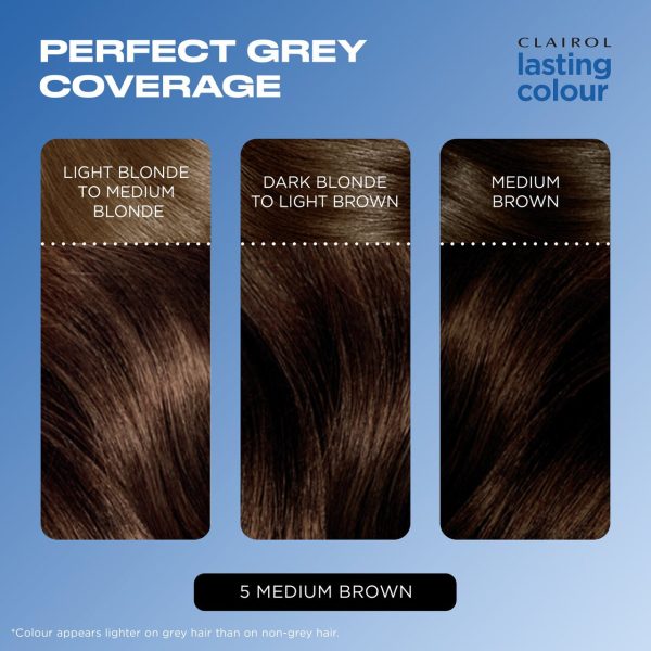 Clairol Lasting Colour Permanent Hair Dye 5 Medium Brown