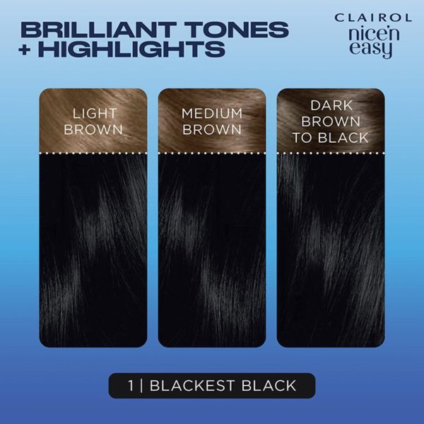 Clairol Nice'n Easy Creme Permanent Hair Dye - 1 Blackest Black