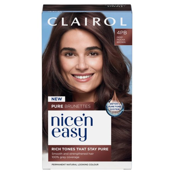 Clairol Nice'N Easy Pure Brunettes Hair Dye 4pb Deep Mocha Brown