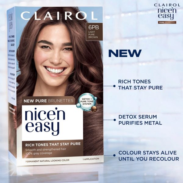 Clairol Nice'N Easy Pure Brunettes Hair Dye 4pb Deep Mocha Brown