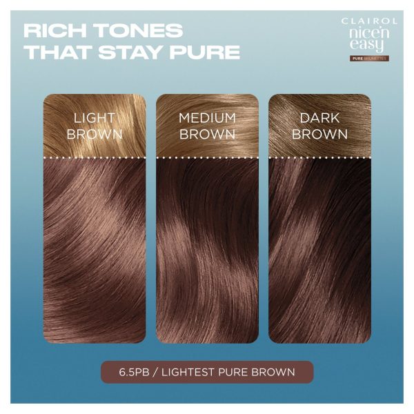 Clairol Nice'N Easy Pure Brunettes Hair Dye Lightest Latte Brown 6.5PB