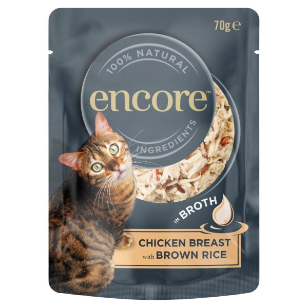 Encore Cat Pouch, Chicken with Brown Rice in Broth