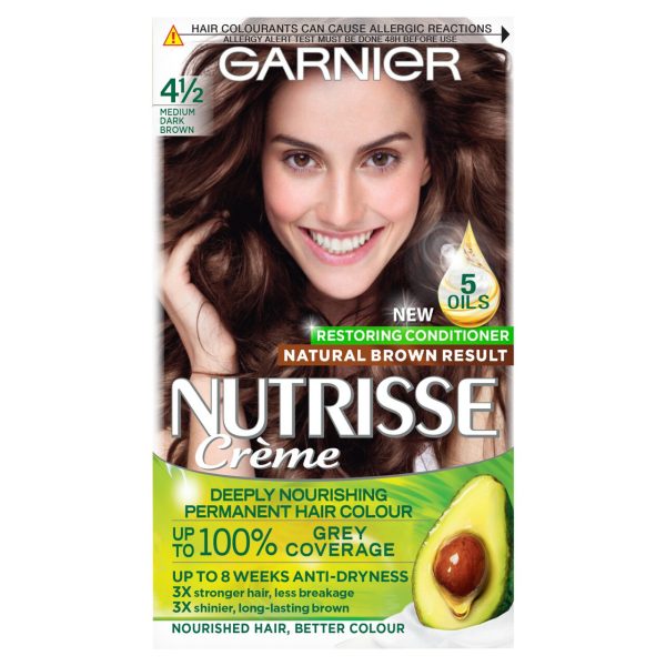 Garnier Nutrisse Medium Dark Brown 4 1/2 Permanent Hair Dye