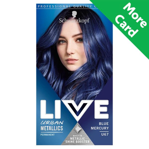 Schwarzkopf LIVE Urban Metallics Permanent Blue Hair Dye U67 Blue Mercury