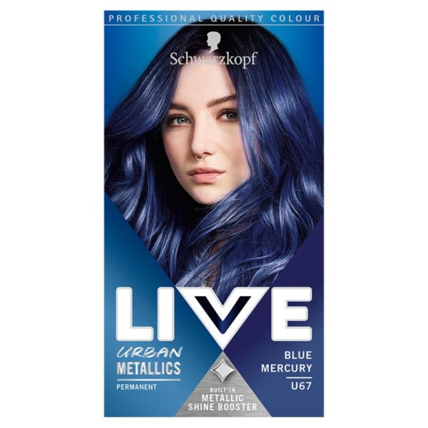 Schwarzkopf LIVE Urban Metallics Permanent Blue Hair Dye U67 Blue Mercury