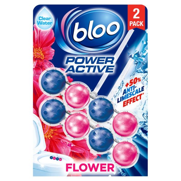 Bloo Power Active Flowers Twin Toilet Rim Block