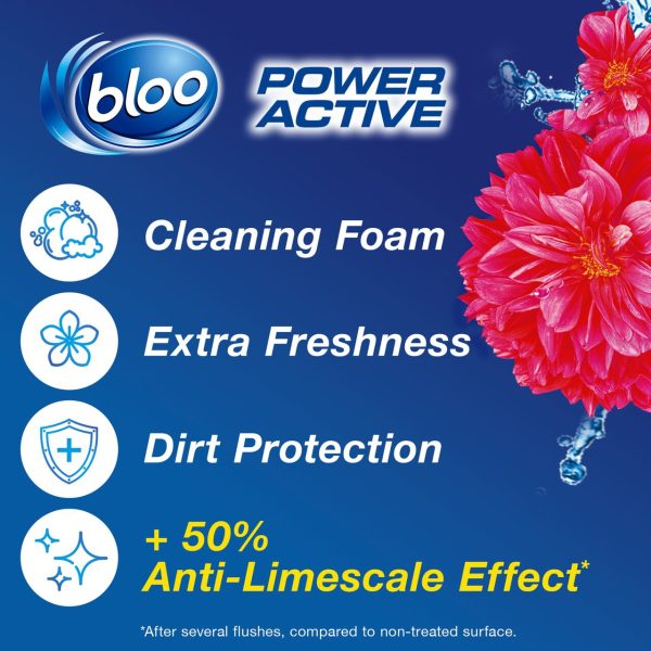 Bloo Power Active Flowers Twin Toilet Rim Block