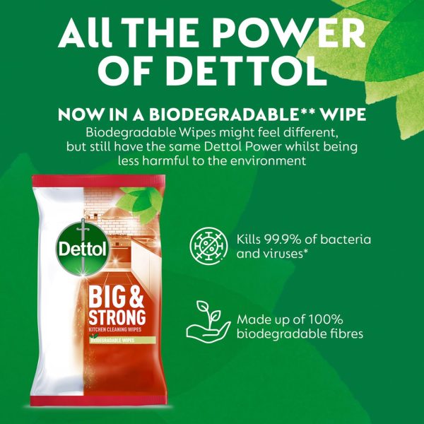 Dettol Big & Strong Antibacterial Kitchen Cleaning 25 XL Wipes