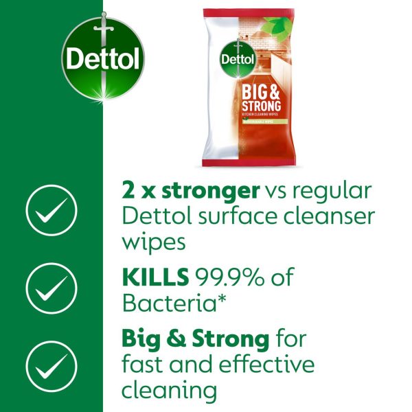 Dettol Big & Strong Antibacterial Kitchen Cleaning 25 XL Wipes