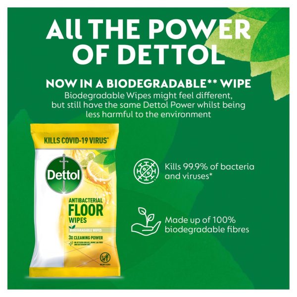 Dettol Multi Purpose Antibacterial Floor Cleaning Wipes Lemon