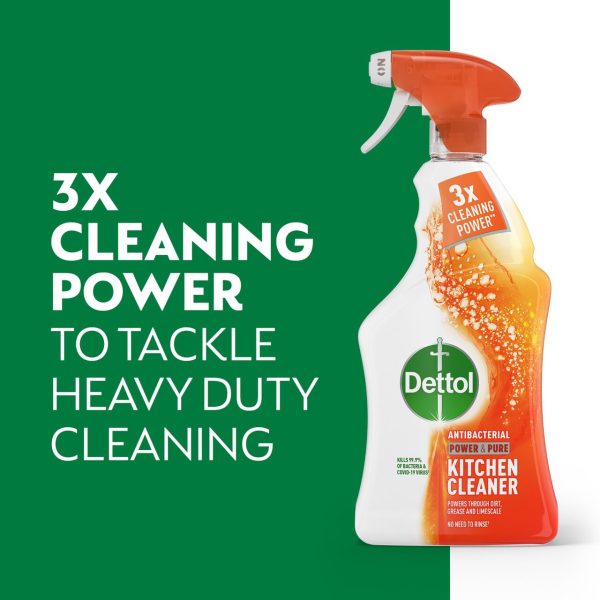 Dettol Power & Pure Antibacterial Disinfectant Kitchen Cleaning Spray