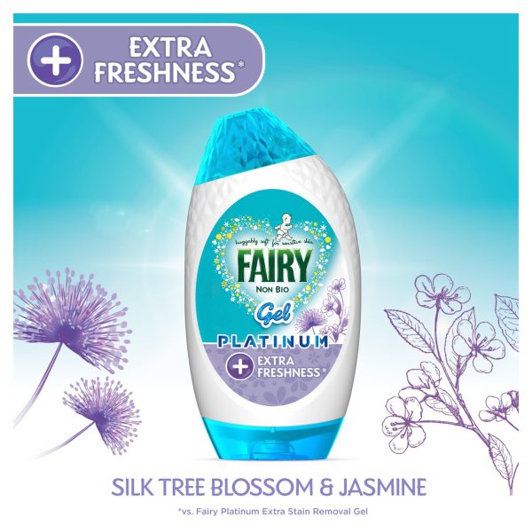 Fairy Platinum Non Bio Silk Tree Blossom & Jasmine Washing Gel 27 Washes