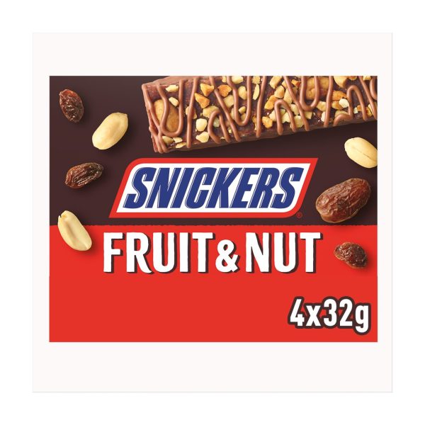 Snickers Triple Treat Fruit, Nut & Chocolate Snack Bars Pack Of 4