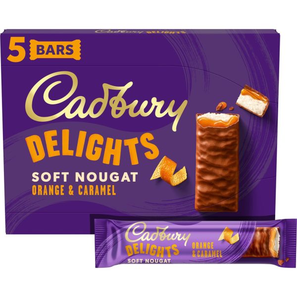 Cadbury Delights Orange Caramel Chocolate Nougat Bar Pack Of 5