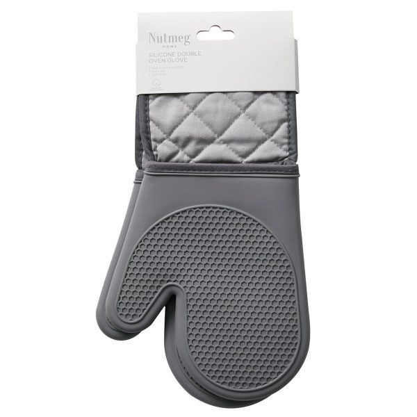 Grey Silicone Double Oven Glove