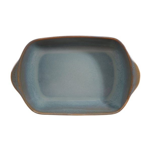 Nutmeg Home Ceramic Rectangular Roaster Reactive Green