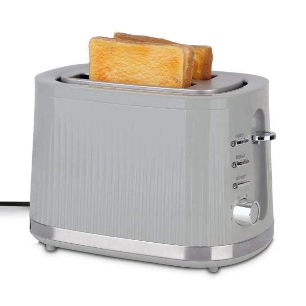 Nutmeg Home Fluted Toaster Grey