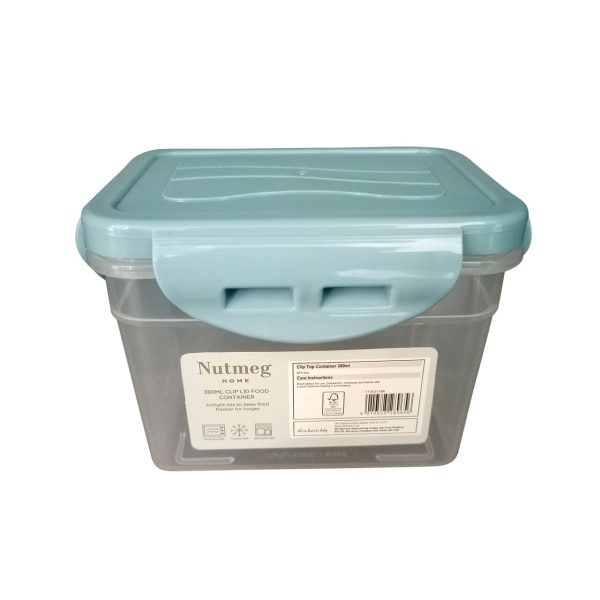 Nutmeg Home Rectangular Clip Top Container 380ml