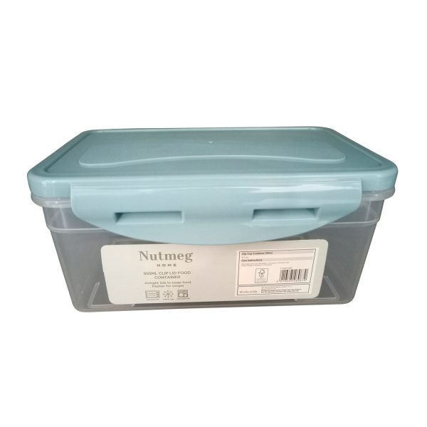 Nutmeg Home Rectangular Clip Top Container 955ml