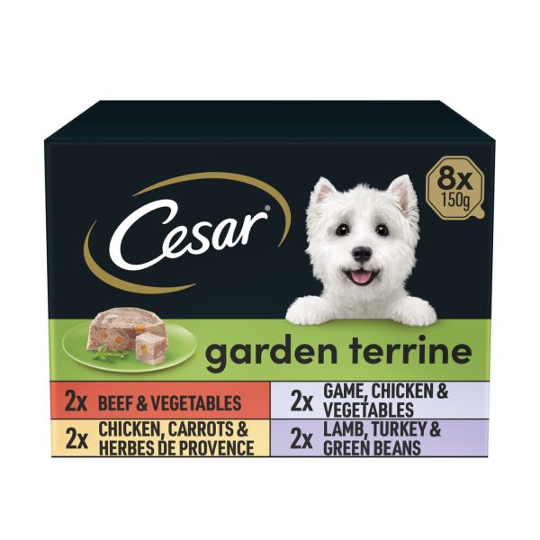 Cesar Garden Terrine Dog Food Tray Mixed in Loaf