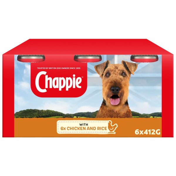 Chappie Adult Wet Dog Food Tins Chicken & Rice In Loaf