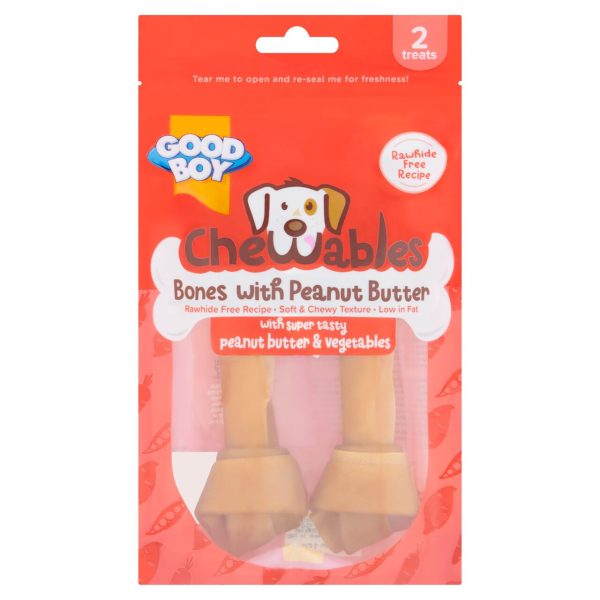 Good Boy Chewables Peanut Butter Medium Bones Dog Treats