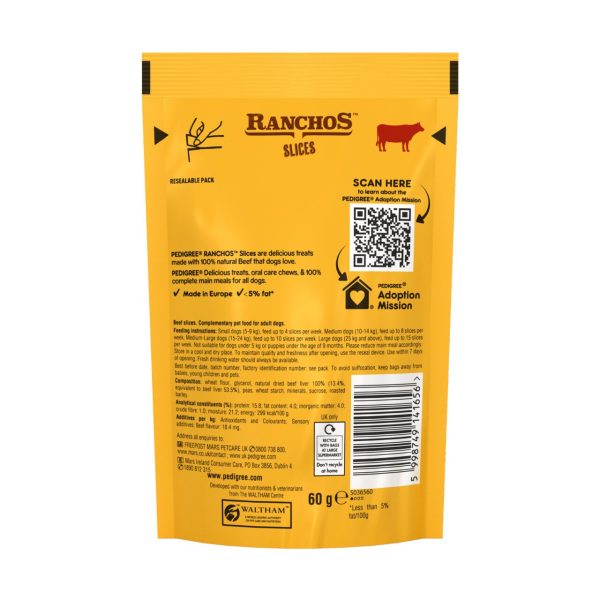 Pedigree Ranchos Adult Dog Treats Beef 4 Slices