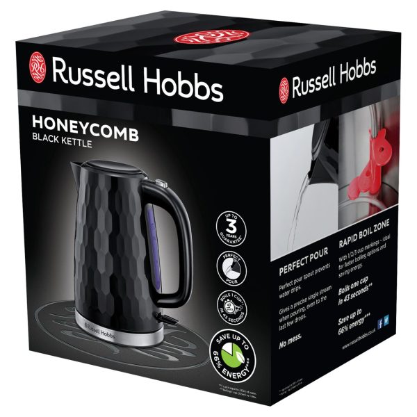 Russell Hobbs Cordless Electric Honeycomb Kettle Black 26051