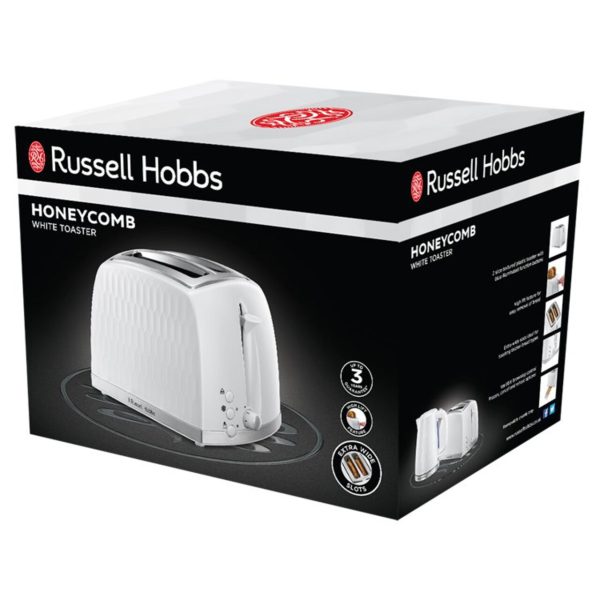 Russell Hobbs Honeycomb 2 Slice Toaster White 26060