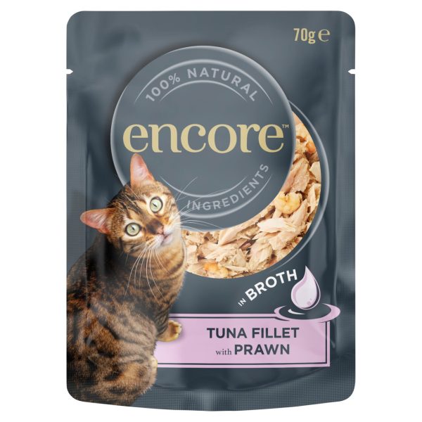 Encore Cat Pouch, Tuna Fillet with Prawn in Broth