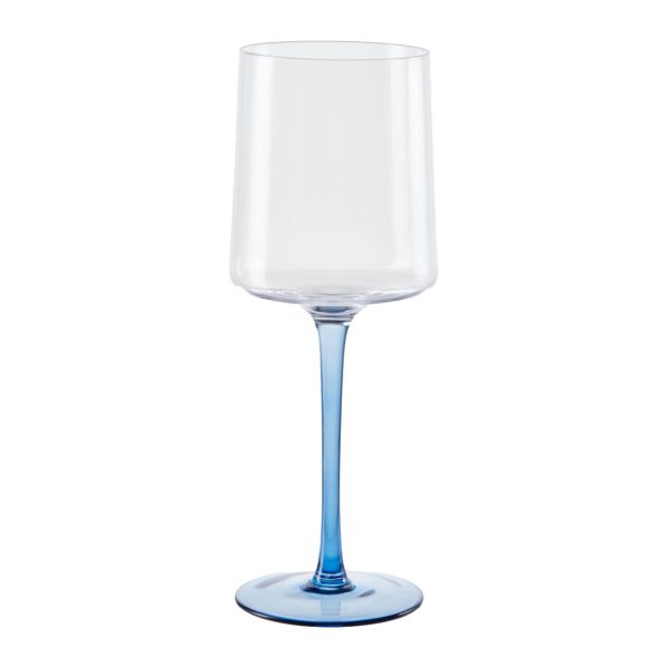 Nutmeg Home Blue Handled Wine Glass