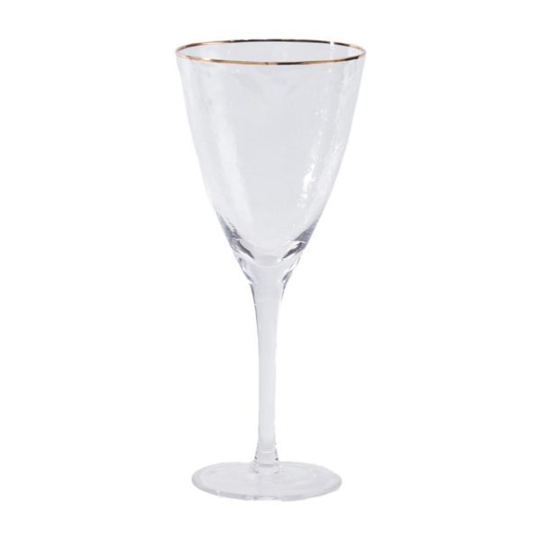 Nutmeg Home Hammered Gold Rim Wine Glass