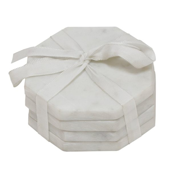 Marble Octagonal Coaster Pack Of 4