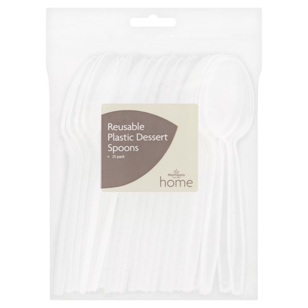 Reusable Plastic Dessert Spoon Pack Of 25