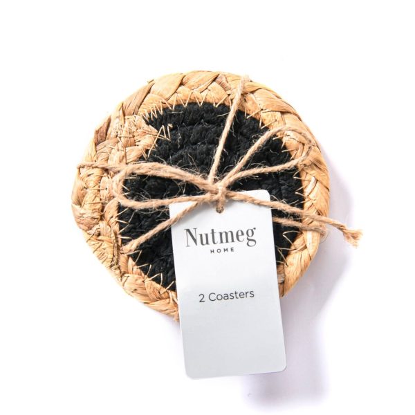 Nutmeg Black Woven Coaster