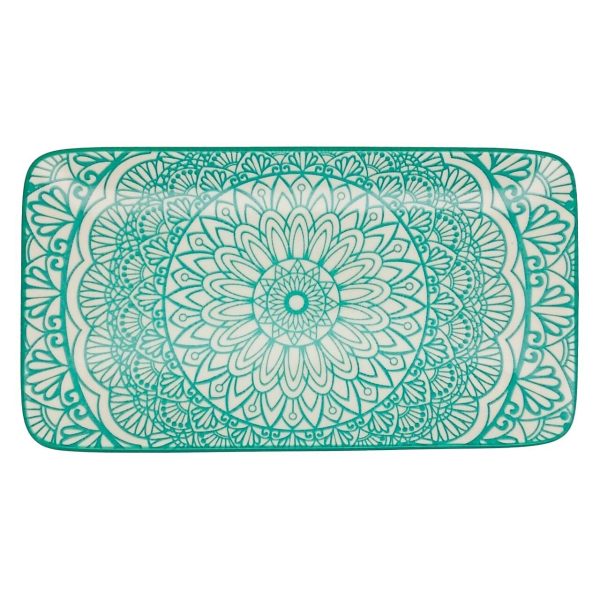 Nutmeg Tranqulilty Aqua Rectangular Platter