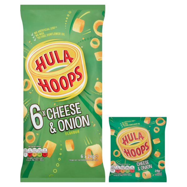 Hula Hoops Cheese & Onion Multipack Crisps Pack Of 6