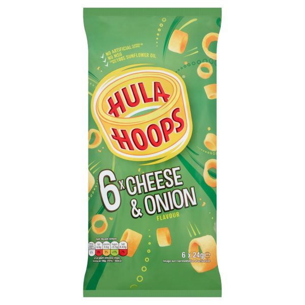 Hula Hoops Cheese & Onion Multipack Crisps Pack Of 6