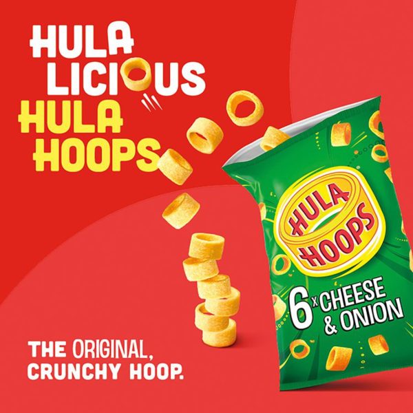 Hula Hoops Cheese & Onion Multipack Crisps Pack Of 6