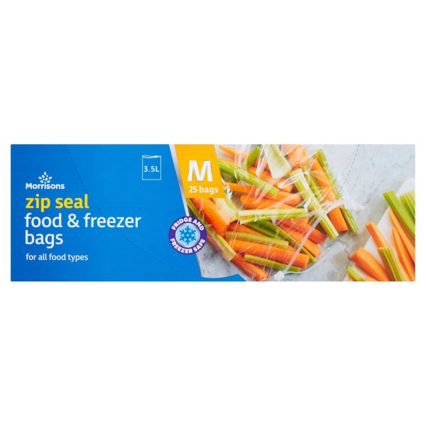 Medium Zip Food/Freezer Bags Pack Of 25