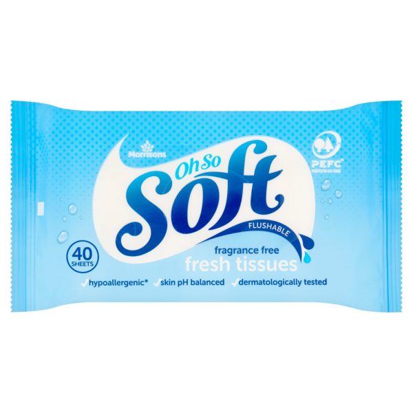 Softer Sensitive Moist Fragrance Free Toilet Tissue Wipes Pack Of 40