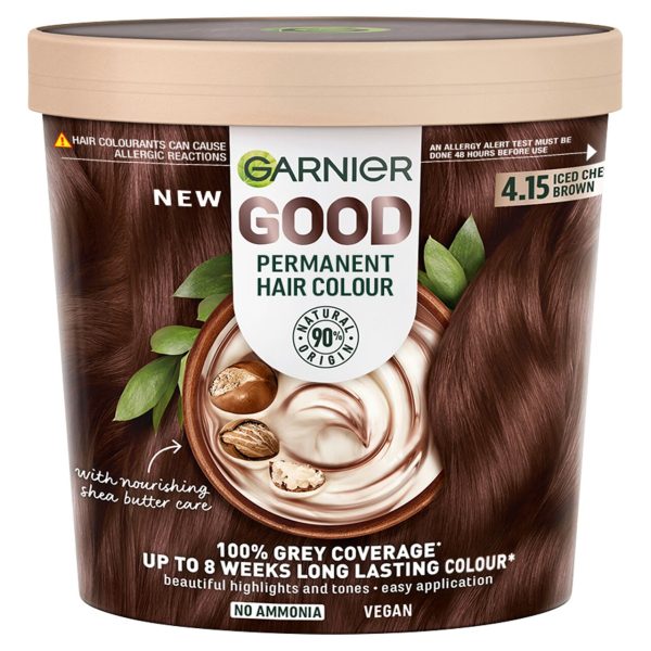 Garnier Good Perm Hair Dye 100% Grey 4.15 Iced Chestnut Brown