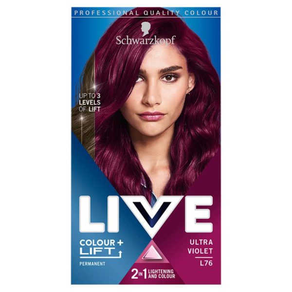 Schwarzkopf LIVE Intense Colour+Lift Permanent Purple Hair Dye Ultra Violet