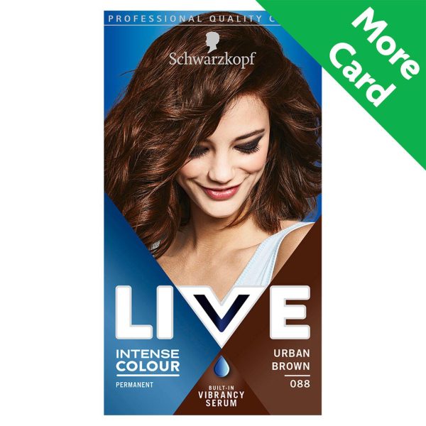 Schwarzkopf LIVE Intense Colour Permanent Brown Hair Dye 088 Urban Brown