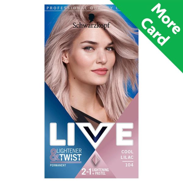 Schwarzkopf LIVE Lightener + Twist Permanent Purple Hair Dye 104 Cool Lilac