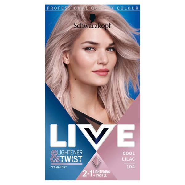 Schwarzkopf LIVE Lightener + Twist Permanent Purple Hair Dye 104 Cool Lilac