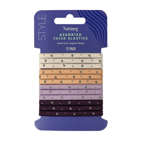 Nutmeg Kids Patterned Hair Elastics Pack Of 12