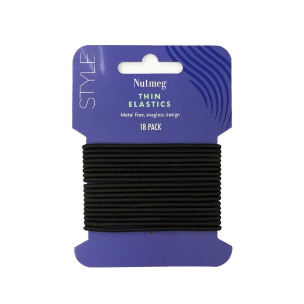 Nutmeg Thin Hair Elastics Black