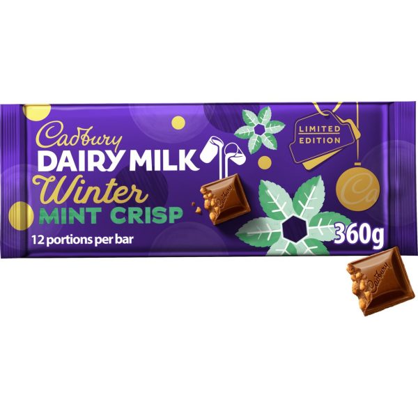 Cadbury Dairy Milk Winter Mint Crisp Chocolate Bar