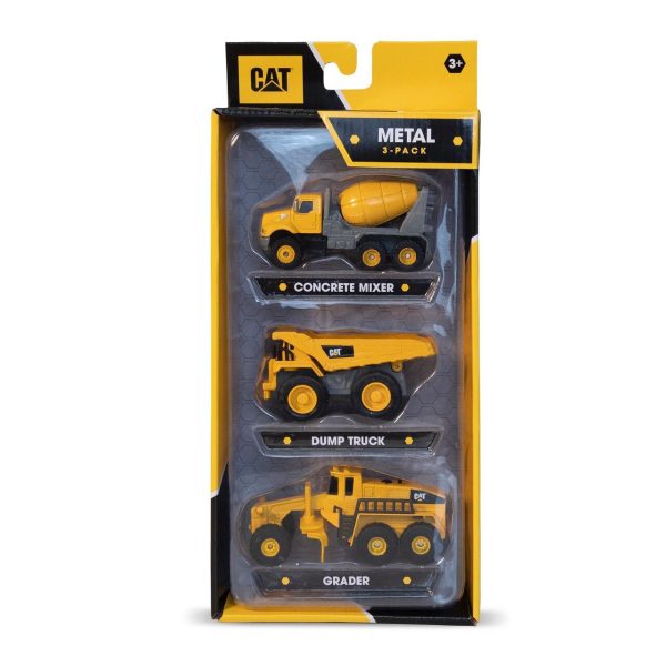 Cat Metal Pack Of 3 - Concrete Mixer, Dump Truck, & Grader